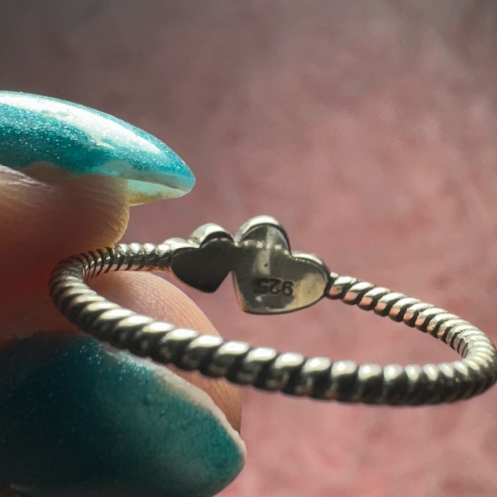 DOUBLE HEART RING (925 STERLING SILVER) - Picture 3 of 3